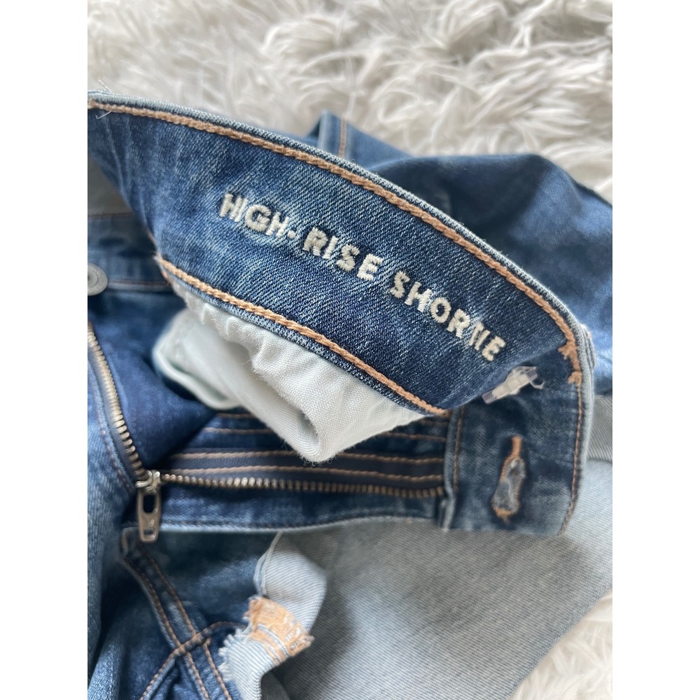 American Eagle High Rise Shortie Crossover Denim Shorts - Picture 4 of 8